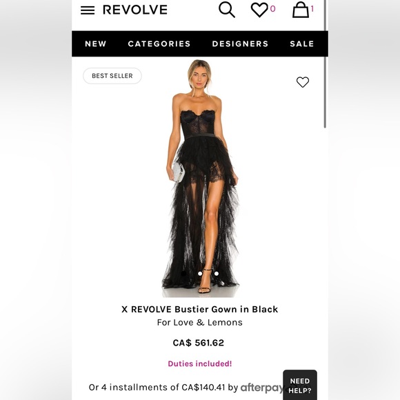 REVOLVE Bustier Gown in Black
For love & lemons
Size SMALL - Picture 1 of 3